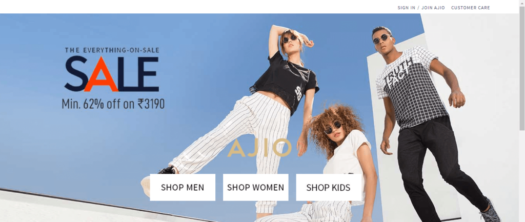 ajio - Best Online Stores for Affordable and Latest Fashion in india - ContentRaj