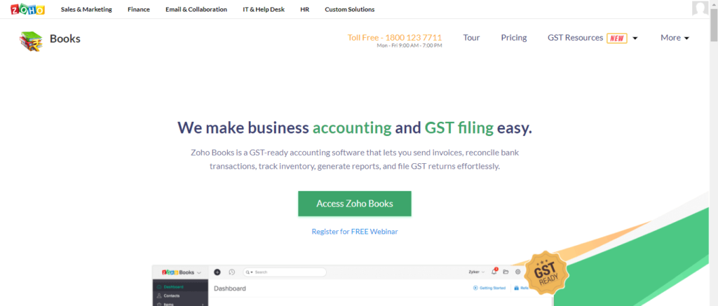 zoho books - best accounting software - Content Raj